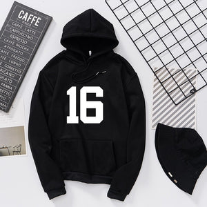 Teen Men And Women Fashion Hoodies Fall 16 Letter Printing Sweatshirt Loose Hip Hop Solid Color Simplicity Clothes Tops Hoodie